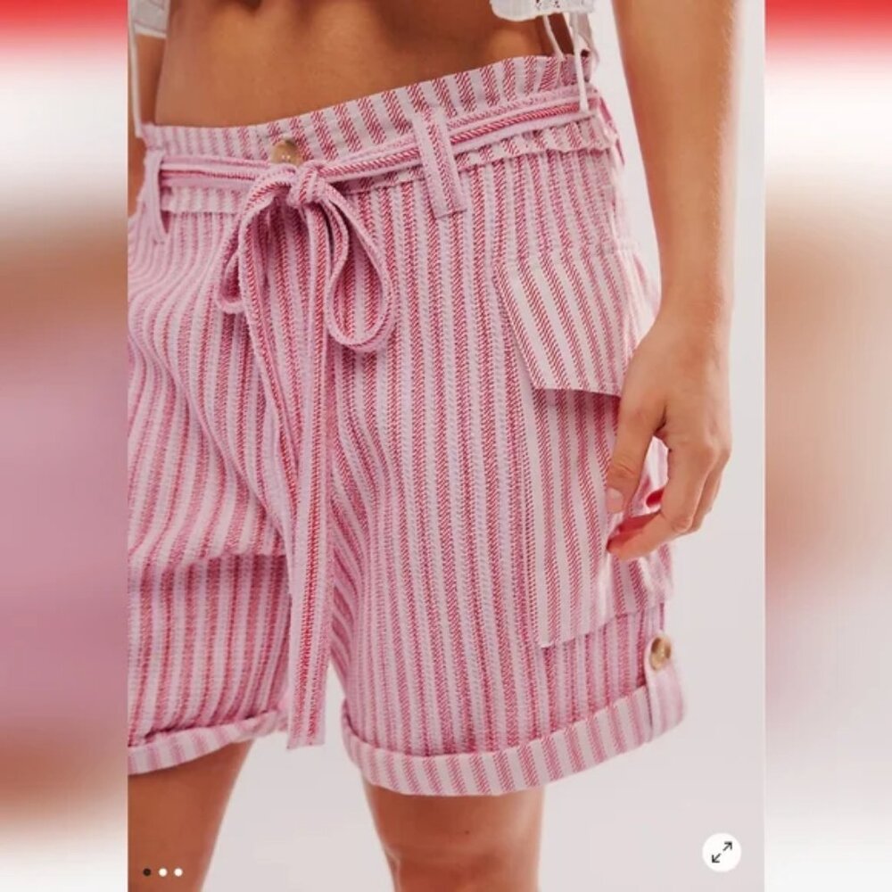 FREE PEOPLE ONE HARRISON STRIPED SHORTS